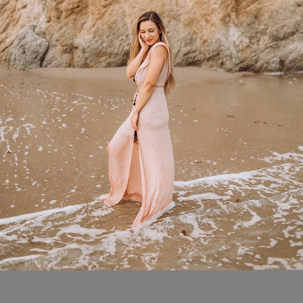 Maxi dress with lace underslip - Picture 3 of 5
